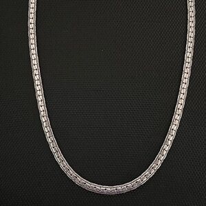Flat Sterling Silver Plated 18” Necklace Chain